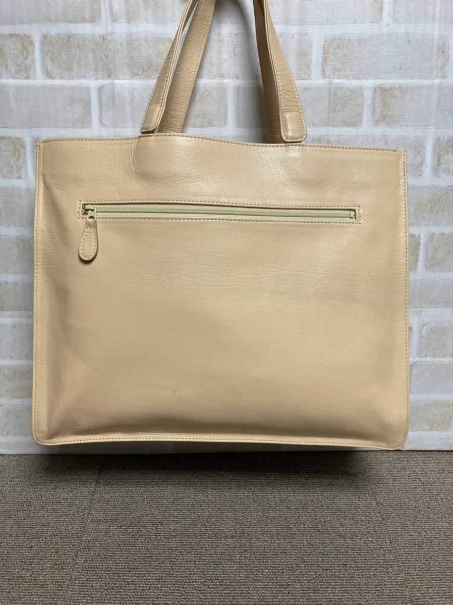 ヤフオク! - 美品 Kitamura ベージュ 本革 A4収納可 ハンド...