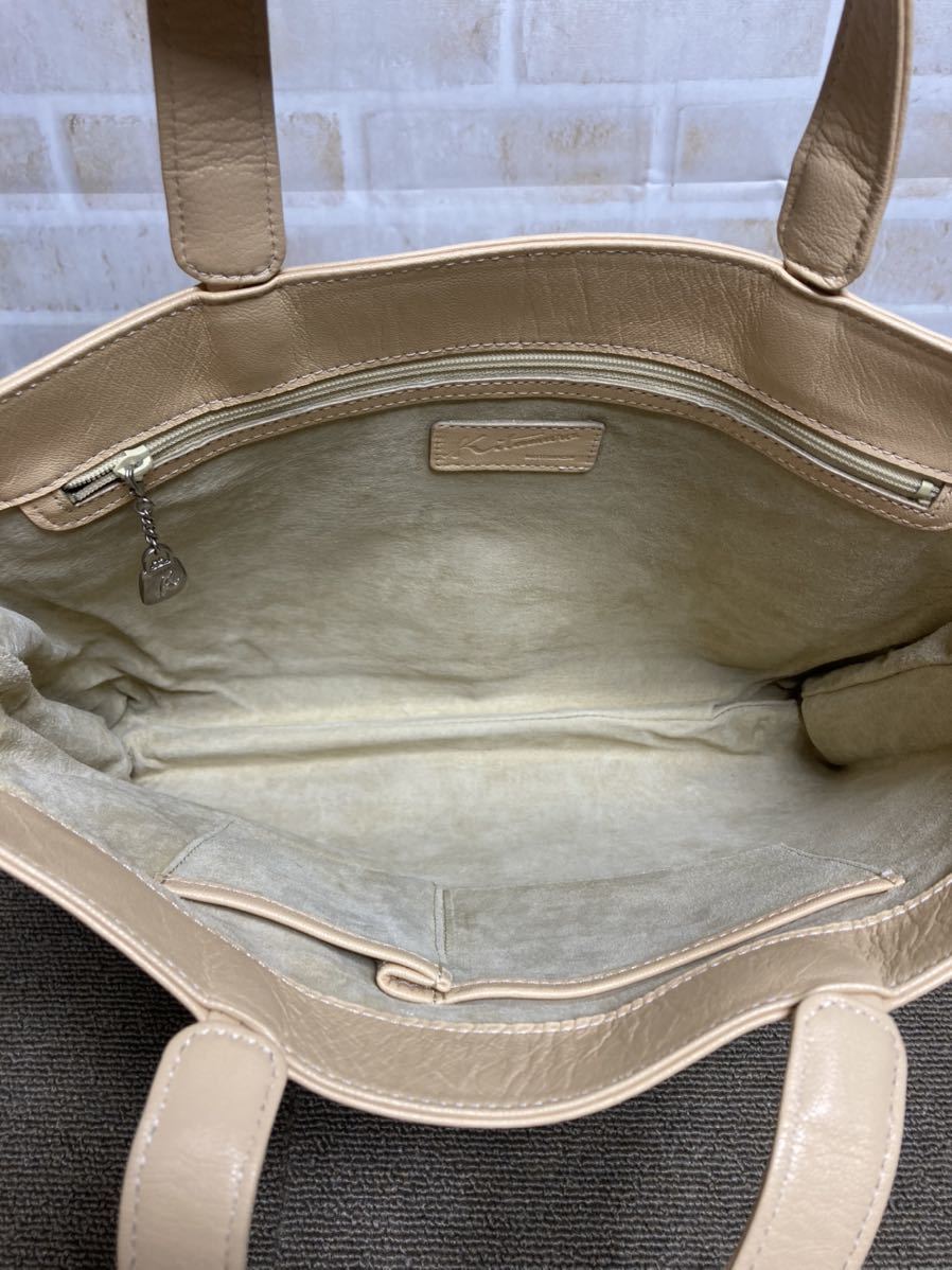 美品 Kitamura ベージュ 本革 A4収納可 ハンドバッグ トートバッグ