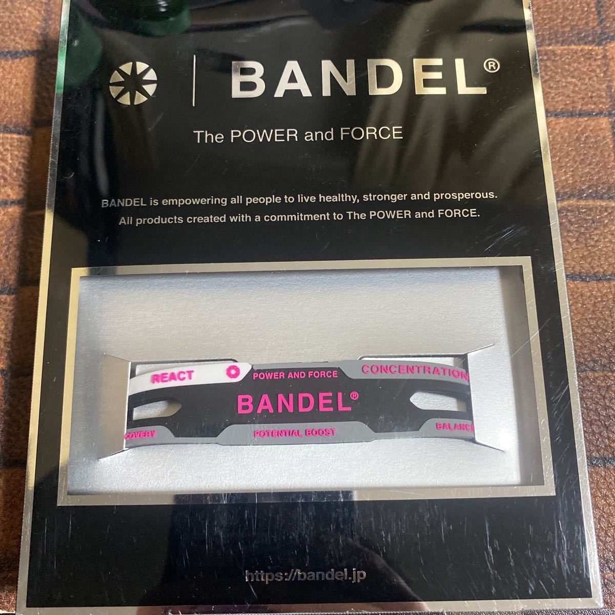 バンデル BANDEL ブレスレット ブラックxピンク 17.5cm 新品