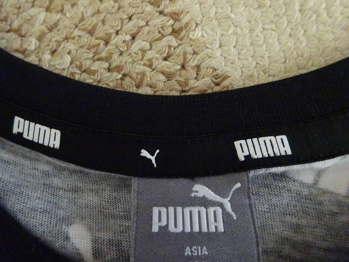 新品★送料込み!!★160★2枚★PUMA プーマ★大人気!!半袖ロゴ総柄Ｔシャツ★ブラック 黒★ホワイト 白★即決_画像7