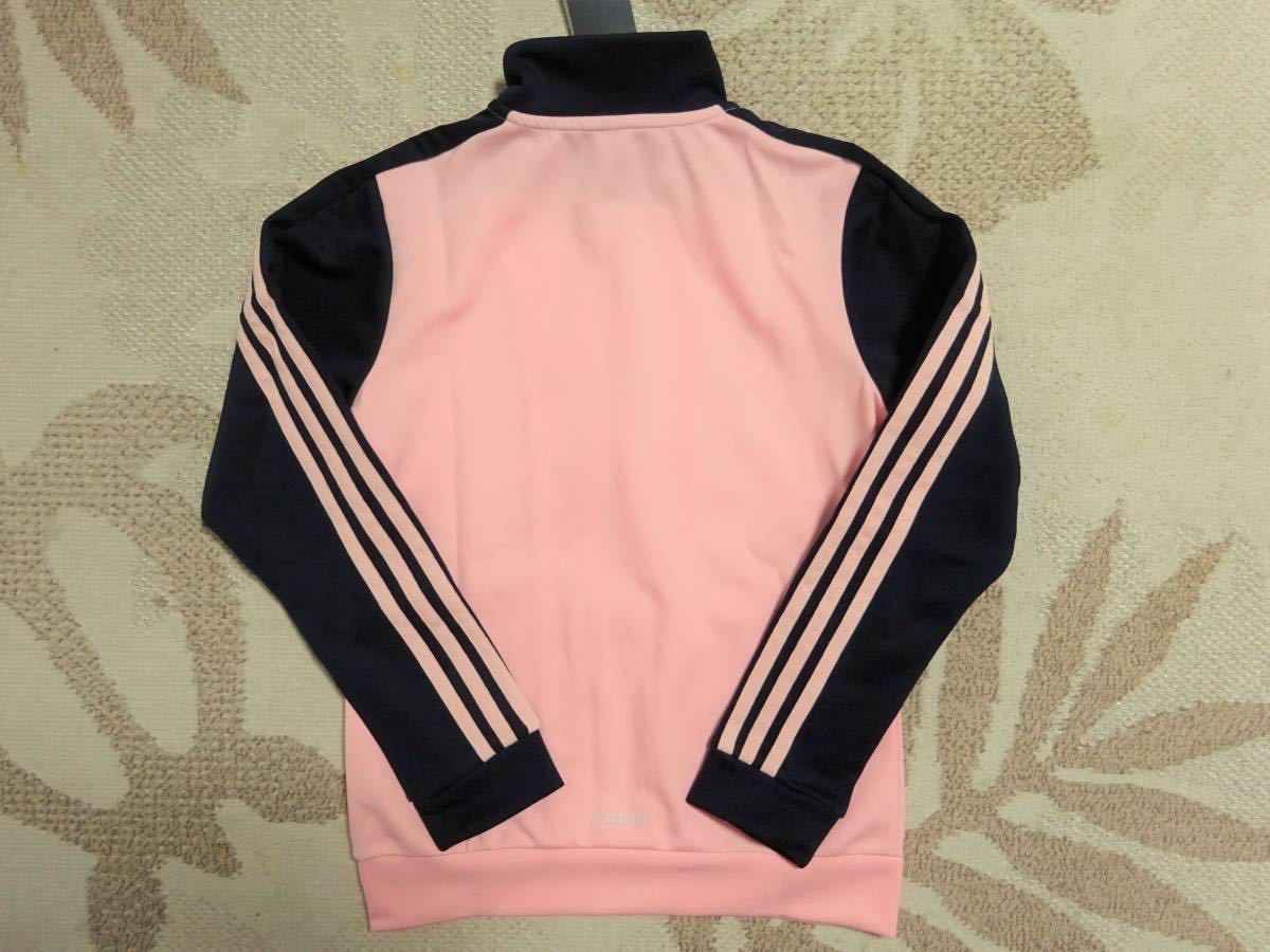 新品♪半額以下!!\11,418♪150♪adidas アディダスガールズ♪快適素材!!３ストライプジャージ上下♪ネイビー/コーラル♪紺♪即決_画像3