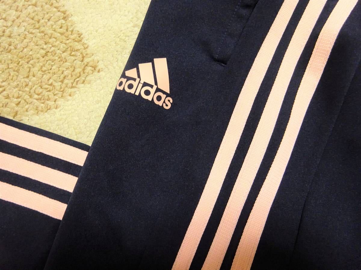 新品♪半額以下!!\11,418♪150♪adidas アディダスガールズ♪快適素材!!３ストライプジャージ上下♪ネイビー/コーラル♪紺♪即決_画像6