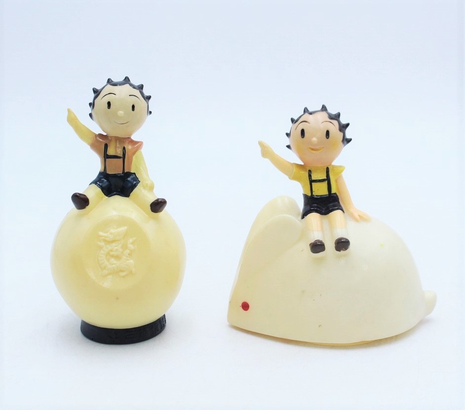 行董】三菱信託銀行 クリちゃん 貯金箱 2点セット 雪兎 ソフビ