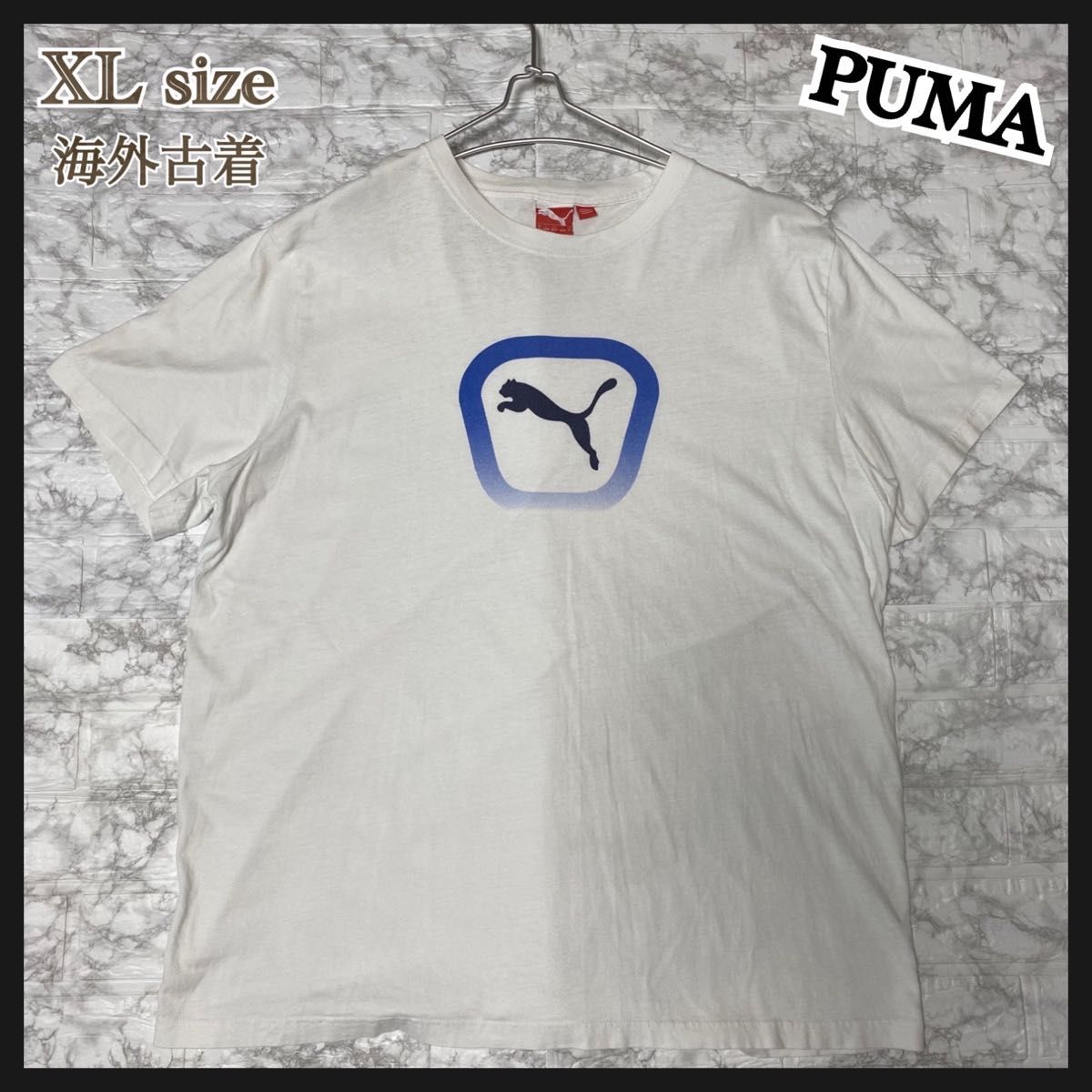 18.ホワイト 白 XL 古着 Tシャツ 半袖 プーマ PUMA メンズ  男女兼用  半袖Tシャツ レディース オーバーサイズ