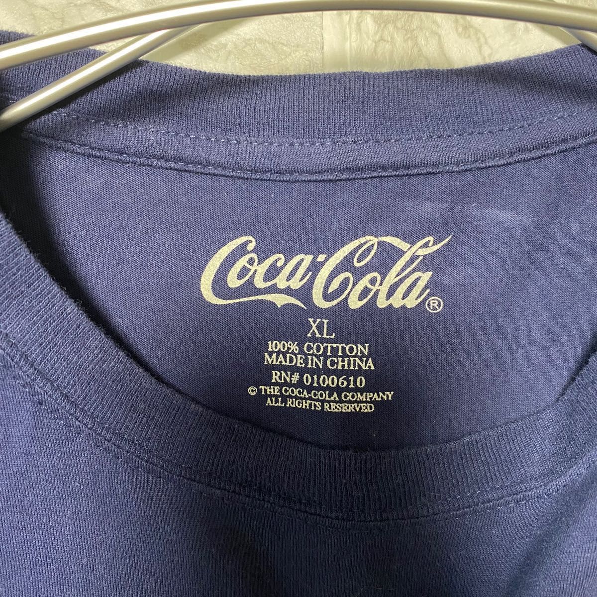 ⑥ XL ネイビー古着 Tシャツ 半袖 ロゴ コカコーラ COCACOLA 海外  メンズ レディース ウィメンズ　ユニセックス 