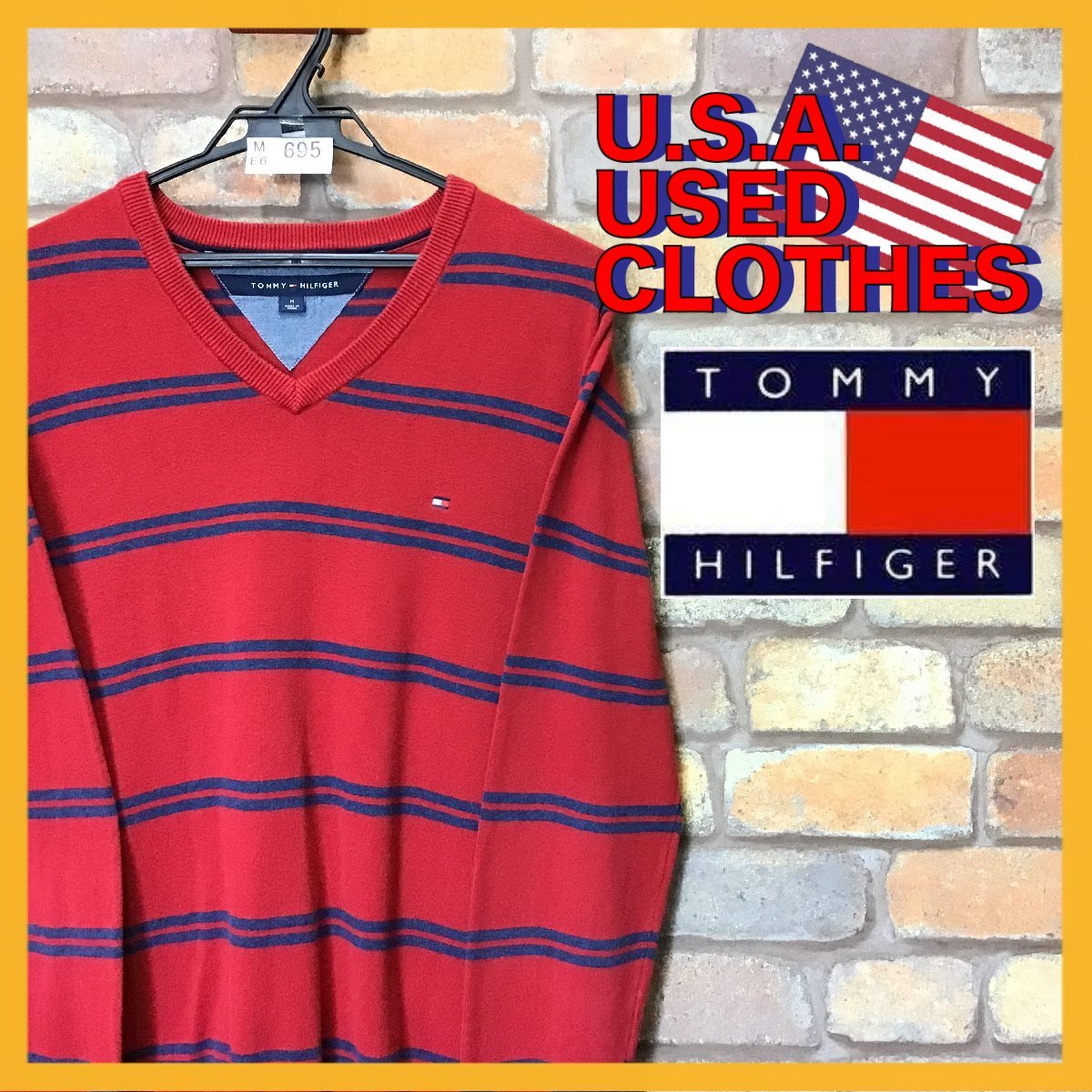 最大90%オフ! TOMY HILFIGER コットンニット 赤M - 通販 - perutours