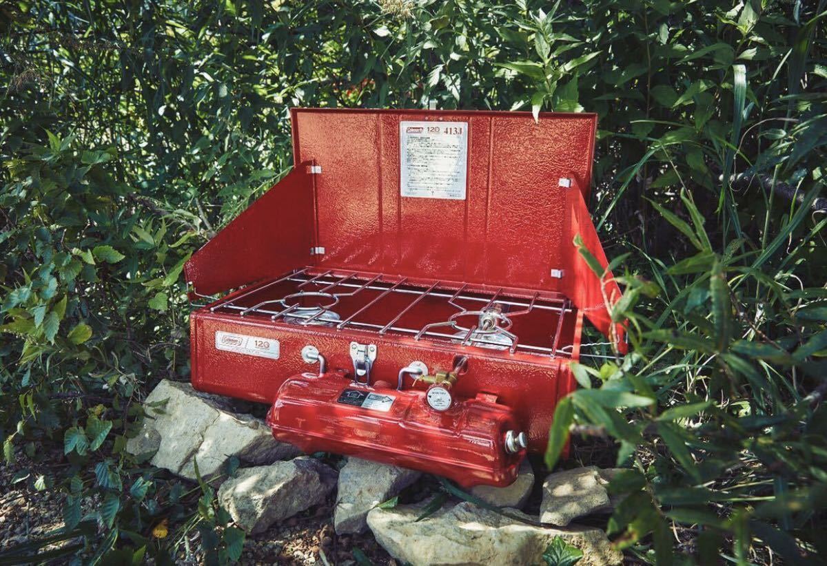  unused goods Coleman (Coleman) two burner 120th Anniversary 413H power house two burner stove red limitated model 