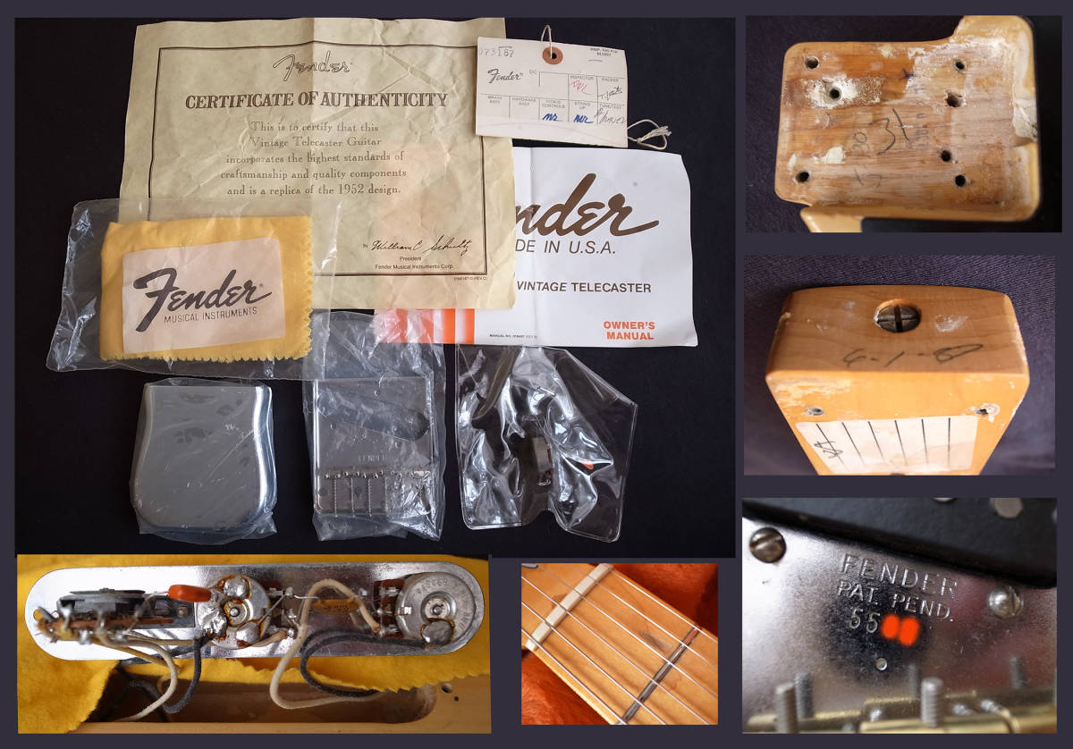 1987 軽量3.3kg Fender '52 Vintage Reissue Telecaster Butterscotch