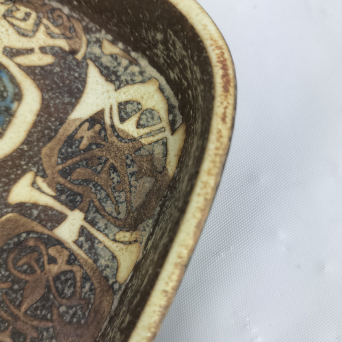 【ヴィンテージ陶器】美品 ロイヤルコペンハーゲン トレイ　角皿　M / アクセサリートレイ 料理皿/ 17×17 正方形 幾何学模様 文明