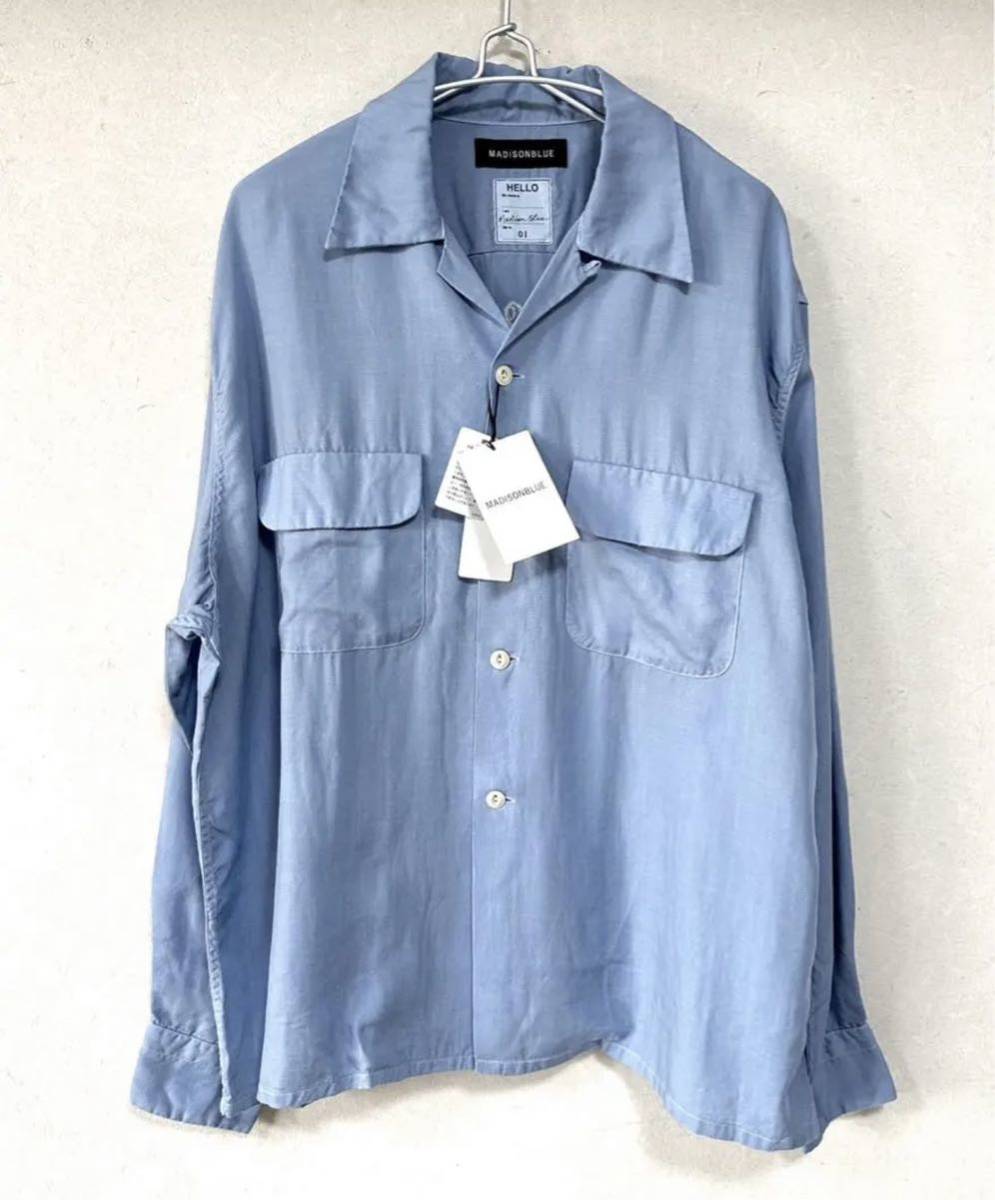 【新品タグ付】MADISONBLUE マディソンブルー フラップポケット バックロゴ刺繍 レーヨン とろみシャツ 01 【新品タグ付】MADISONBLUE マディソンブルー フラップポケット バックロゴ刺繍 レーヨン とろみシャツ 01