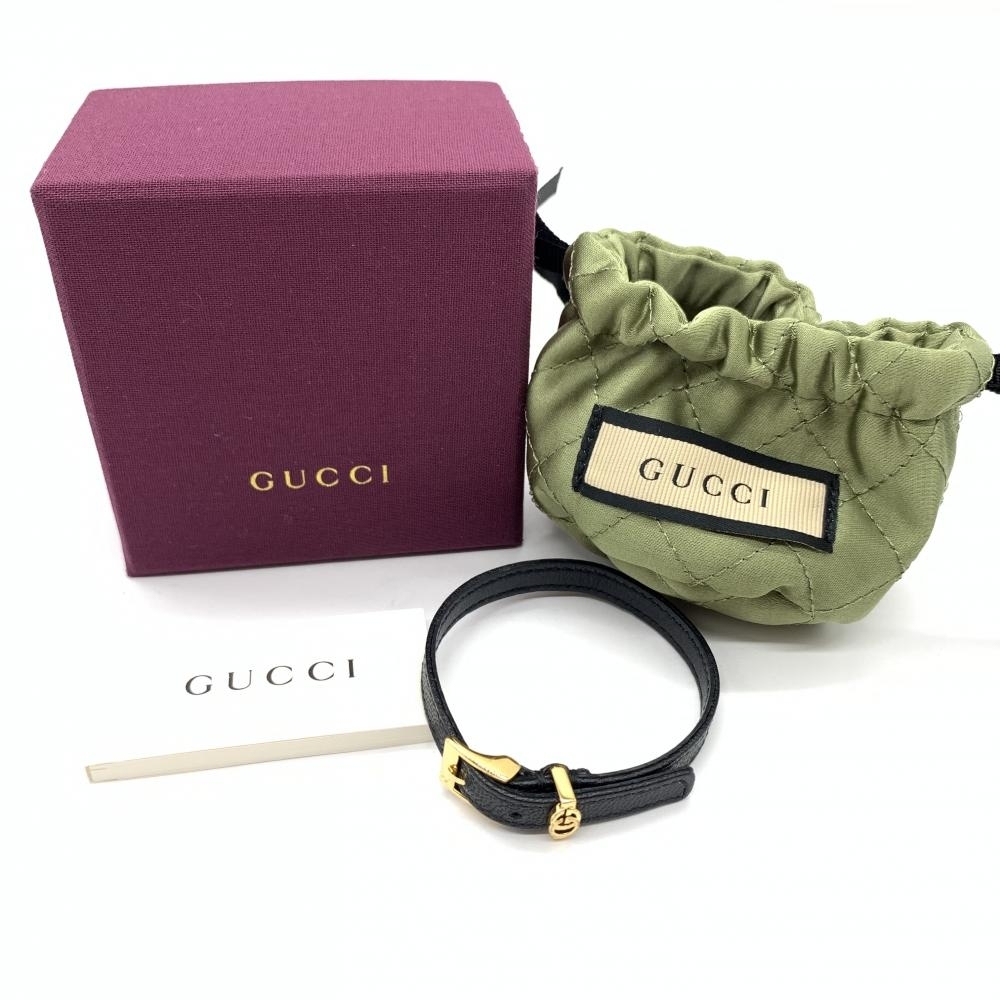 3年保証』 ダブルG 648621 グッチ GUCCI レザーブレスレット 管理