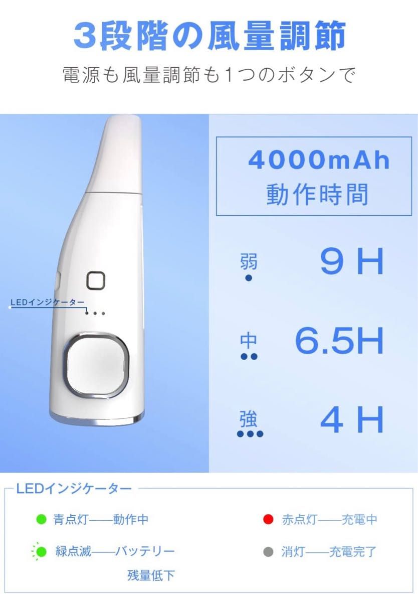 掛け扇風機 首掛けファン 折りたたみ 羽なし ネッククーラー ネックファン 携帯扇風 