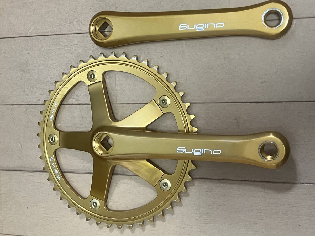 中古 ピスト sugino75クランクセット 競輪 ゴールド 黄金 MASH NJS 中古 ピスト sugino75クランクセット 競輪 ゴールド 黄金 MASH NJS