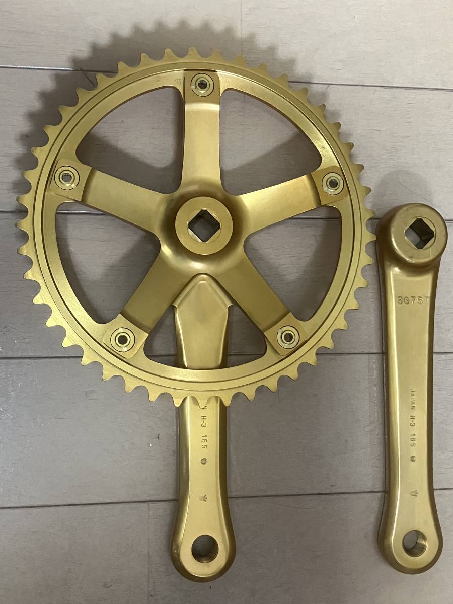 中古 ピスト sugino75クランクセット 競輪 ゴールド 黄金 MASH NJS 中古 ピスト sugino75クランクセット 競輪 ゴールド 黄金 MASH NJS