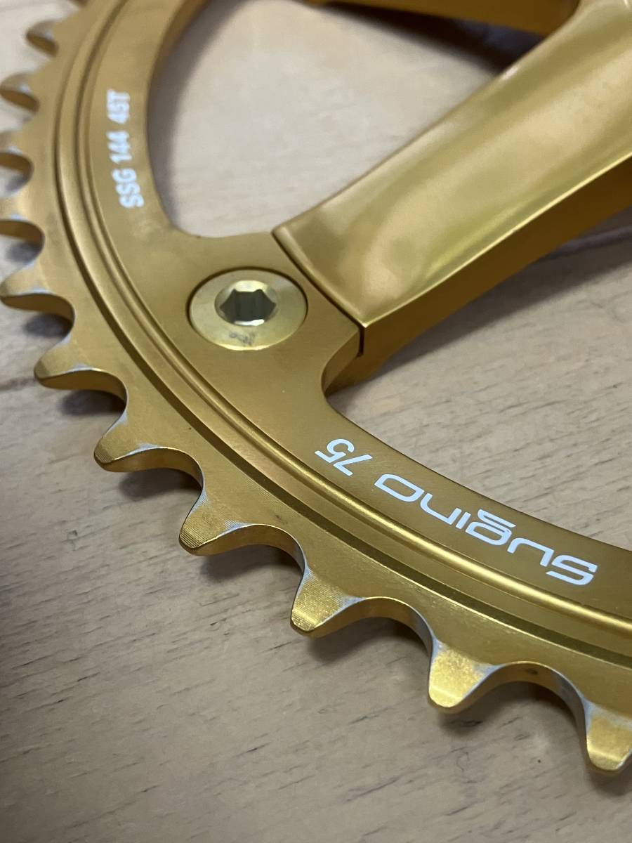 中古 ピスト sugino75クランクセット 競輪 ゴールド 黄金 MASH NJS 中古 ピスト sugino75クランクセット 競輪 ゴールド 黄金 MASH NJS