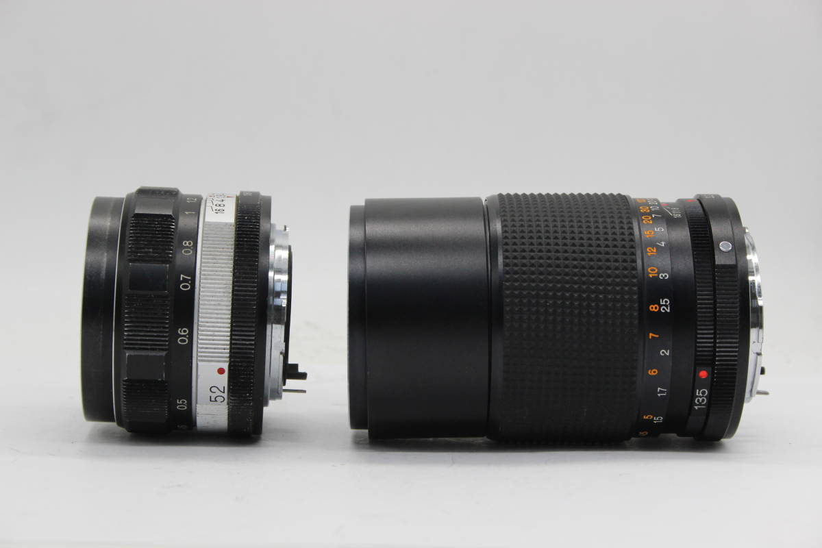 【返品保証】 【2点まとめ売り】コニカ Konica Hexanon AR 135mm F3.2 52mm F1.8 レンズ C7090_画像5