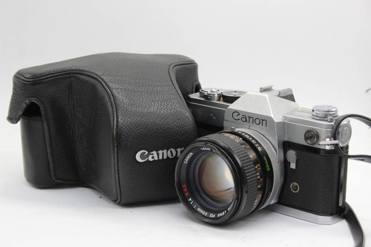 【返品保証】 キャノン Canon FX FD 50mm F1.4 S.S.C ケース付き ボディレンズセット C7529