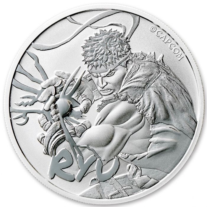 [ written guarantee * capsule with a self-starter ] 2022 year ( new goods )tsu bar [ Street Fighter *ryuu] original silver 1 ounce silver coin 