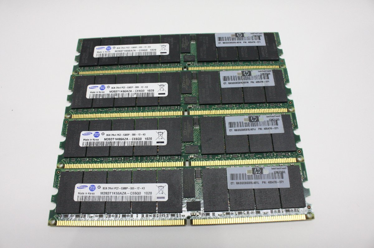 MA63【中古】Samsung DDR2 PC2-5300P ECC Registered 8GB 4枚セットで32GB_画像1