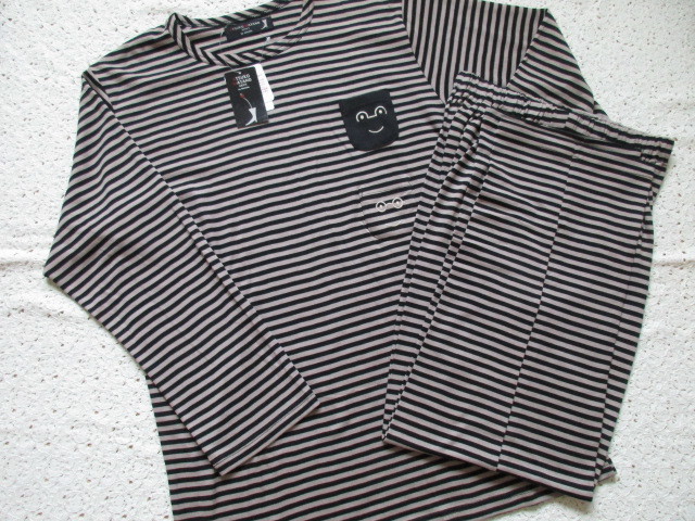 マタノアツコ　新品　メンズ　パジャマ（M）　ワコール　ボーダー　Tシャツ地