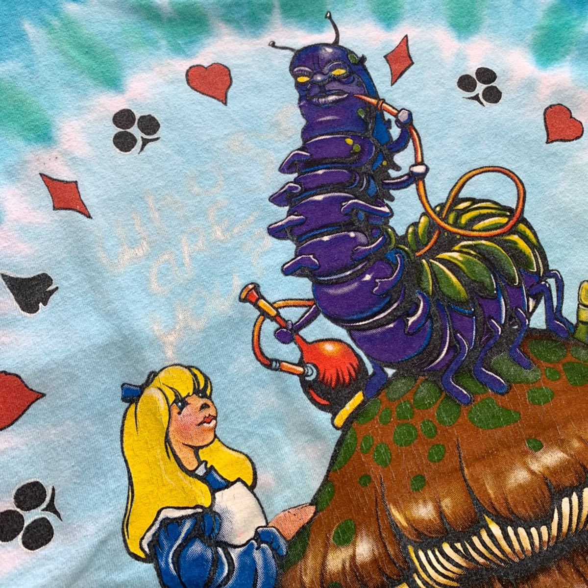 03's LIQUID BLUE Alice in Wonderland Tシャツ タイダイ 両面 サイケデリック アート リキッドブルー  不思議の国のアリス ビンテージ