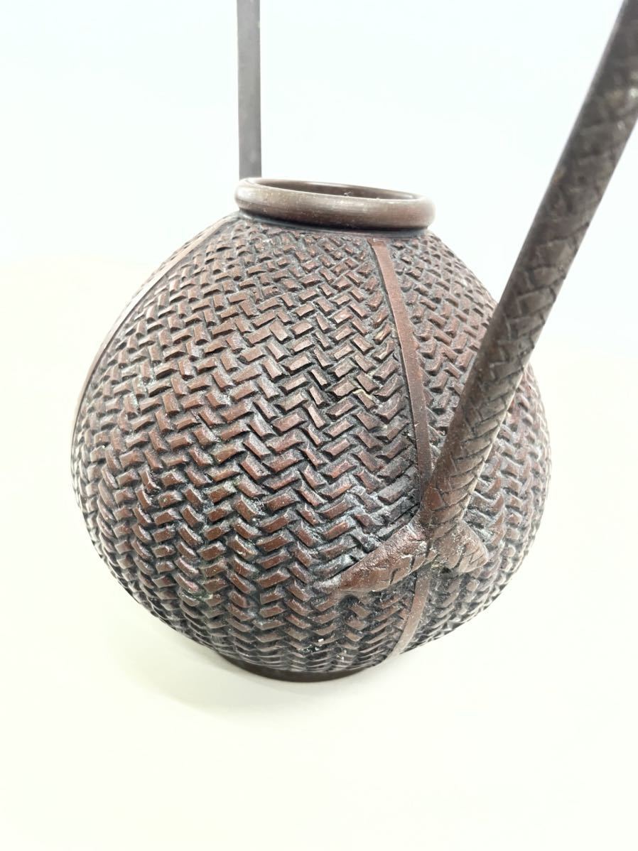 伝統工芸 高岡銅器 花瓶 大寿形網代花器 正晴作 株式会社竹中銅器 真鍮 