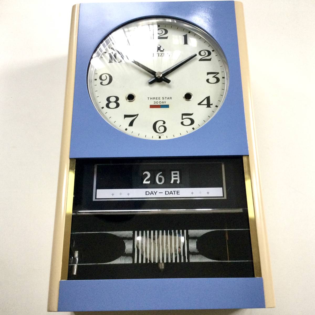 1960年代後期 シチズン オートカレンダー付 30日巻き 掛時計 柱時計