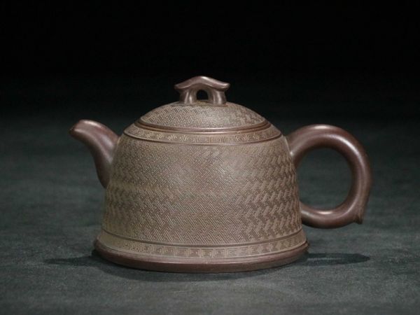 古びた蔵『明大彬製陶磁器紫砂急須龍鐘紫砂茶壺』極細工急須茶道具古賞