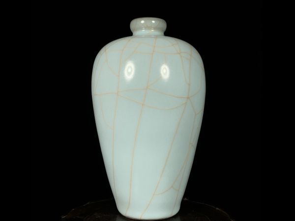 古びた蔵『宋官窯陶磁器梅瓶』極細工置物擺件古賞物古美術中国古玩-