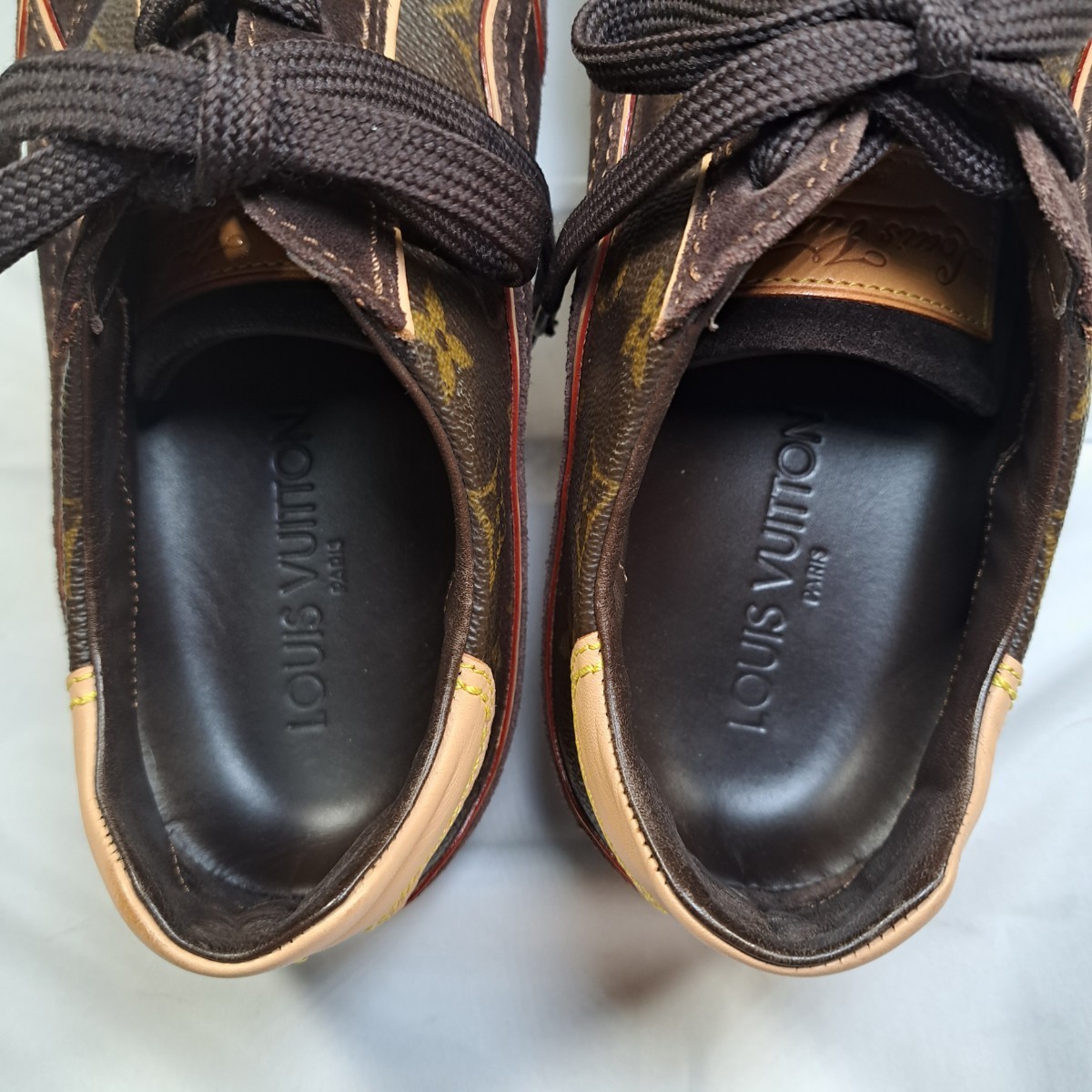 LOUIS VUITTON スニーカー モノグラム レザー スウェード 25.5 ルイ