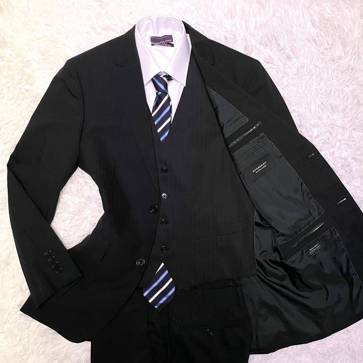 バーバリーブラックレーベル × Super100s【圧巻 3ピース】BURBERRY