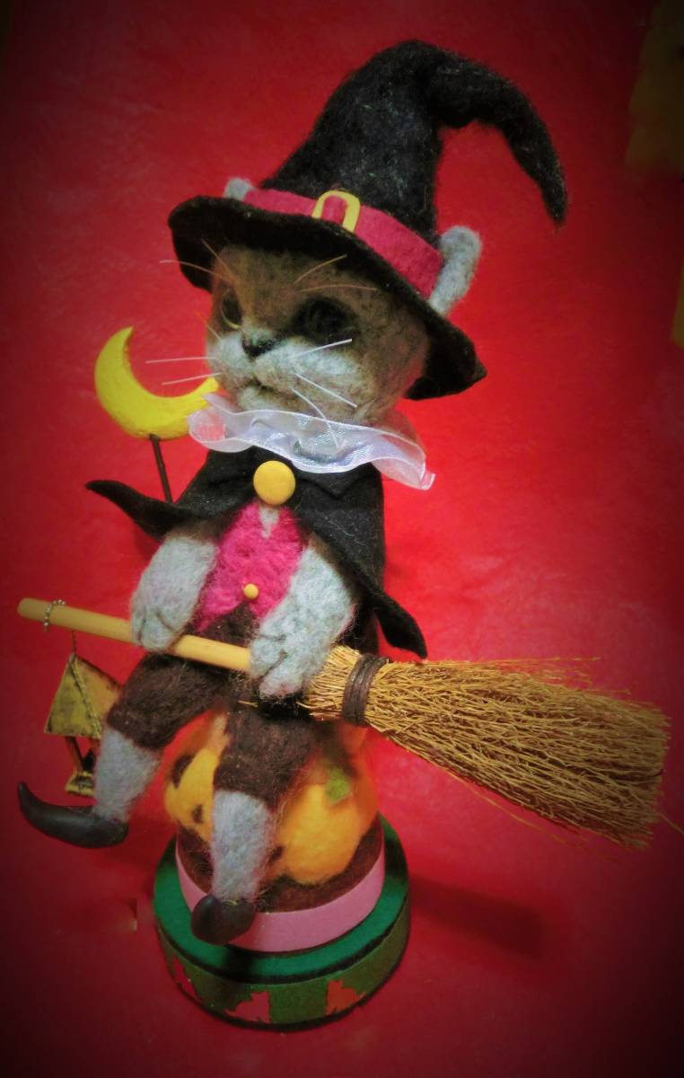  wool felt hand made *. cat Chan. Mahou Tsukai *