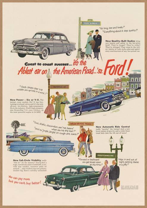Ford レトロミニポスター B5サイズ 複製広告 アメ車 フォード アメリカンロード USAD5-047_画像1