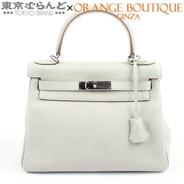 101672733 エルメス HERMES ケリー 28 内縫 C刻印 グリスパール シルバー金具 トリヨンクレマンス 2way バッグ ハンドバッグ レディース