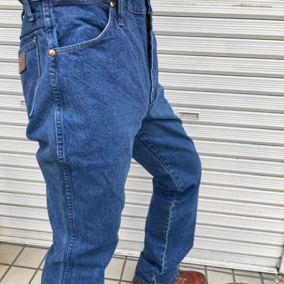 濃紺 90s Wrangler 936PWD INDIGO DENIM PANTS MADE IN Mexico 1990s W35 ヴィンテージ ラングラー デニムパンツ スリムストレート 80s_画像4