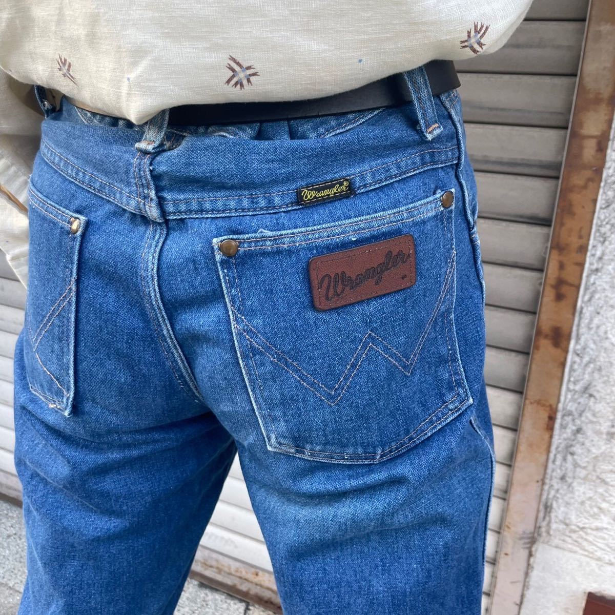 貴重 70s USA製 Wrangler 401SPWR INDIGO DENIM PANTS ヴィンテージ ラングラー カウボーイ デニムパンツ スリム 米国 小さいサイズ W30_画像6