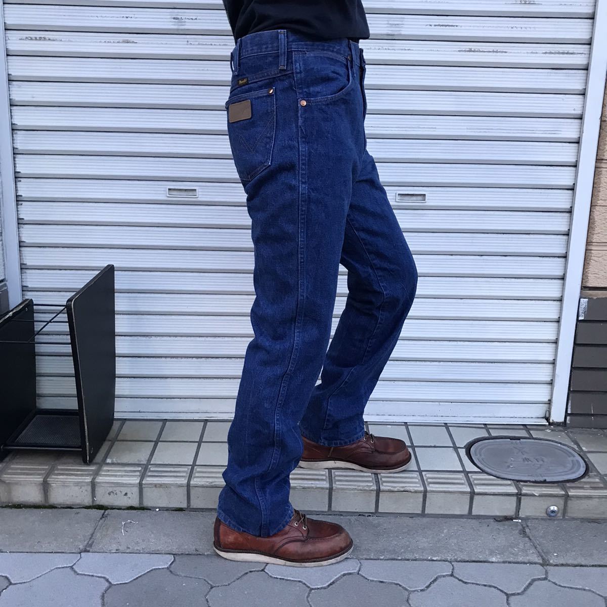  beautiful goods USA made dark blue 90s Wrangler 936DEN INDIGO DENIM PANTS 1990s W34 Vintage Wrangler kau Boy Denim pants slim 80s