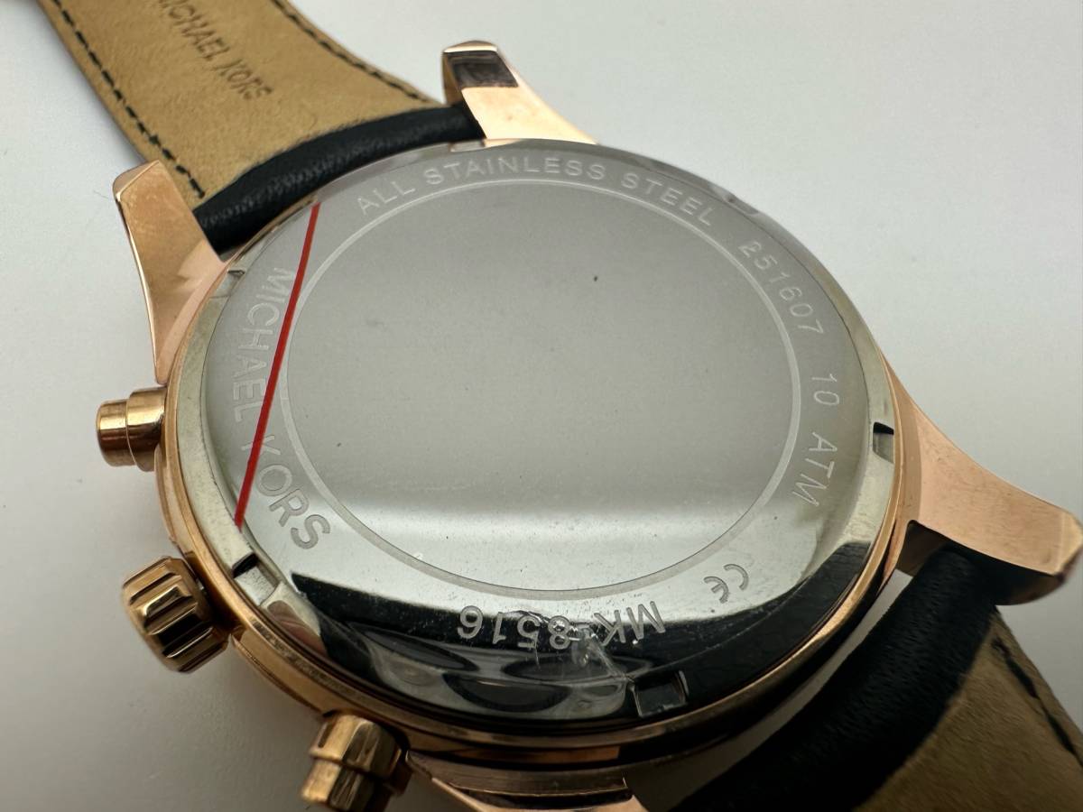リアル MK8516 KORS MICHAEL 未使用◇マイケルコース クロノ 電池交換