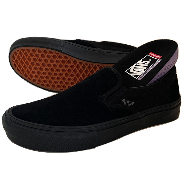 格安VANSバンズ SKATE SLIP ON スリッポンBLACK/BLACKスエード 26.0cm新品未使用オールブラック_画像1