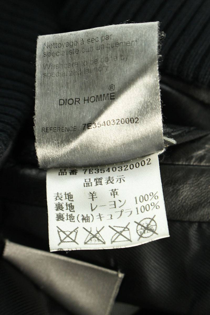 ディオールオム Dior HOMME 07SS 7E3540320002 サイズ:44 ジップアップレザージャケット 中古 SB01の画像3