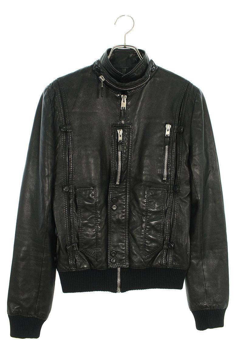 ディオールオム Dior HOMME 07SS 7E3540320002 サイズ:44 ジップアップレザージャケット 中古 SB01の画像1