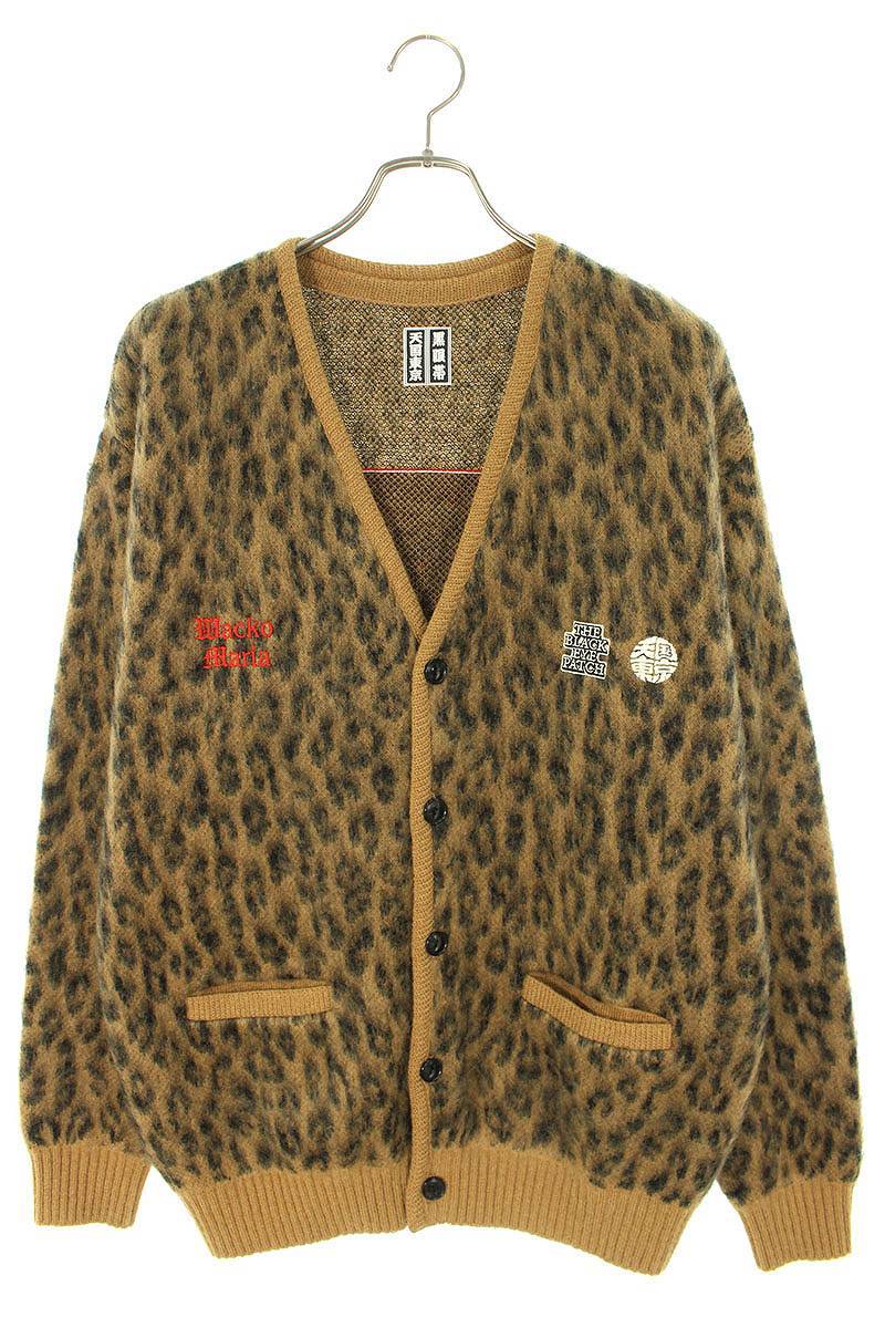 ワコマリア WACKO MARIA ブラックアイパッチ LEOPARD MOHAIR CARDIGAN