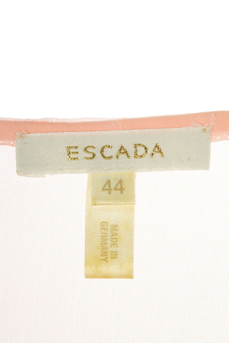 エスカーダ ESCADA サイズ:44 フラワー刺繍ノーカラー長袖シャツ 中古