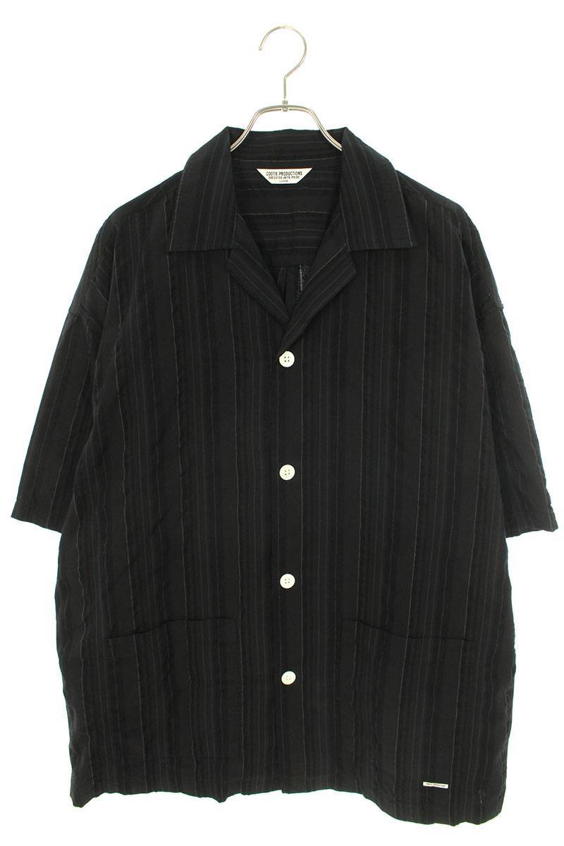 クーティー COOTIE 23SS Stripe Sucker Cloth Open Collar S/S サイズ:L ストライプサッカーオープンカラー半袖シャツ 中古 BS99