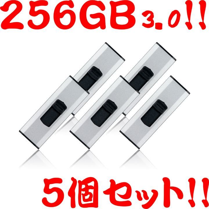 値下げ！(お買い得！)USBメモリ 256GB 3.0【5個セット】