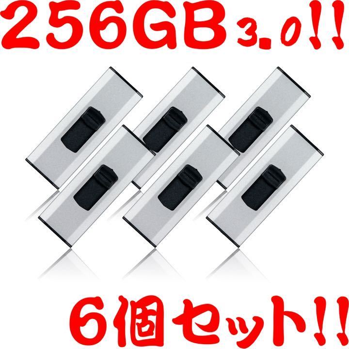 値下げ！(お買い得！)USBメモリ 256GB 3.0【6個セット】