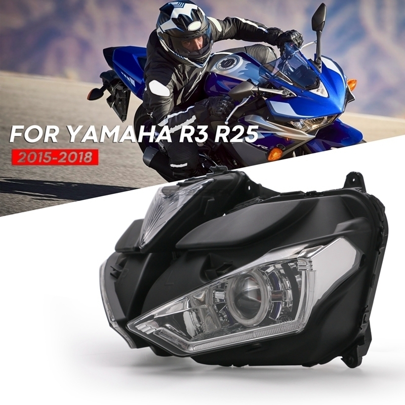 KEMiMOTOー ヤマハ YZF R25 R3 2013-2017 オートバイヘッドライト天使悪魔アイ HID プロジェクターヘッドライト R25 R3 天使の目 C868_画像6