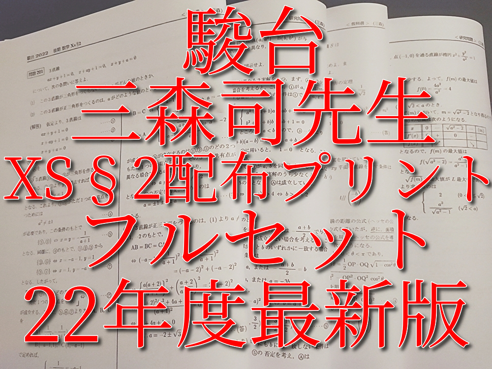 破格値下げ】 駿台 三森司先生 22年度通期 数学XS§2 プリント フル