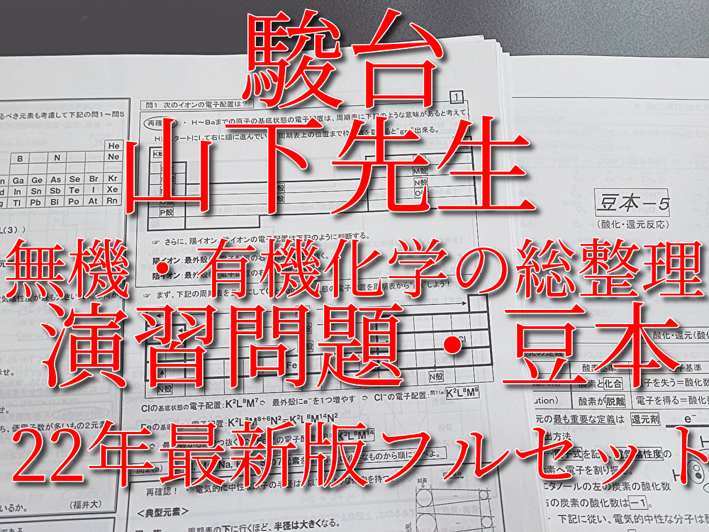 駿台　22年最新版　山下先生　無機・有機化学の総整理　プリントフルセット　演習問題解説・豆本　河合塾　鉄緑会　Z会 東進 SEG 