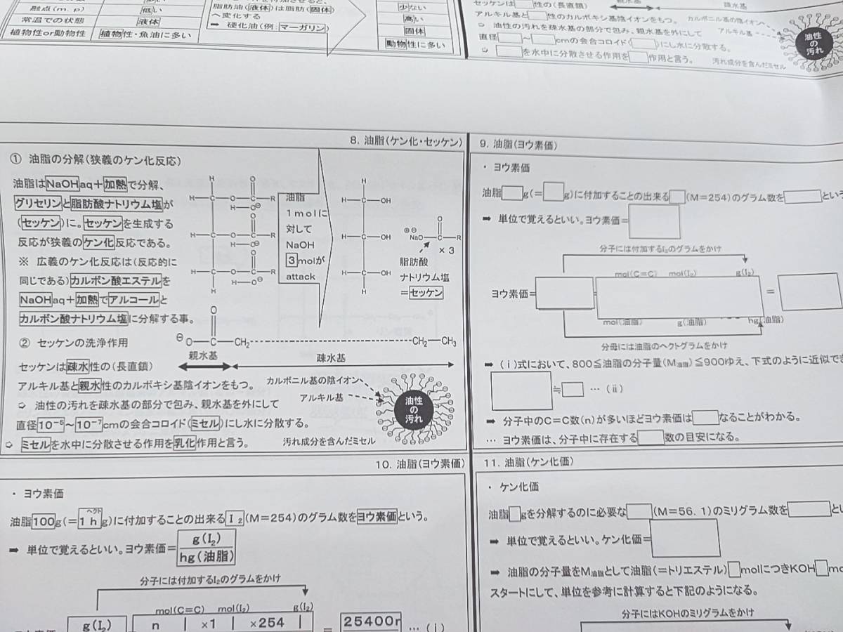 駿台 22年最新版 山下先生 無機・有機化学の総整理 テキスト・プリント